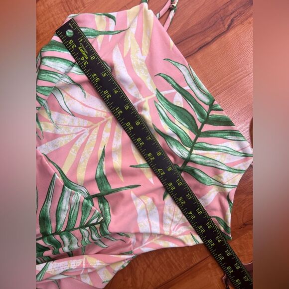 Haute Monde Tropical Pink and Green Women's High Low Dress NWT Large - Picture 5 of 8